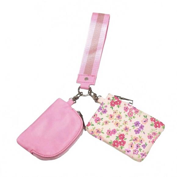 PRETTY SIMPLE Handbags - NEW PRETTY SIMPLE women's dual nylon pouch wristlet in bubblegum pink